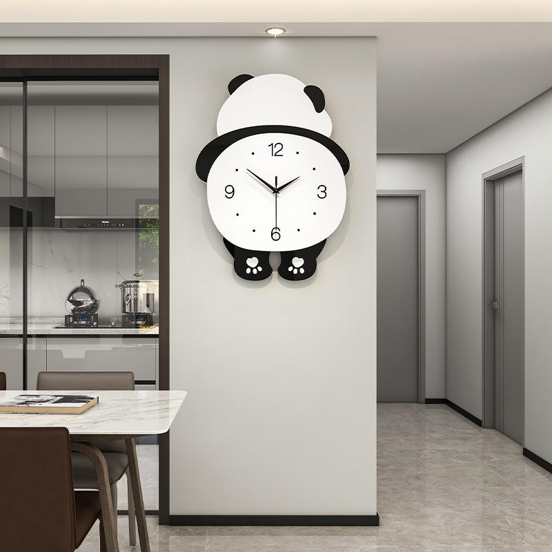 Panda Wall Clock – Modern &amp; Minimalist Style for Living Room or Dining Room