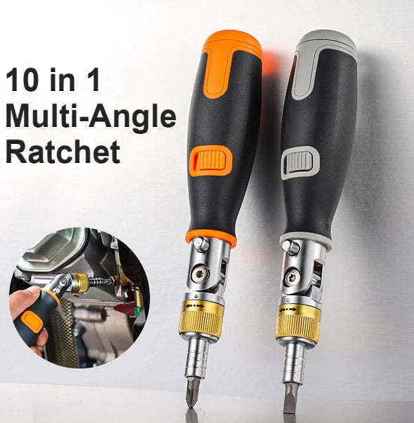 10-in-1 Ratchet Screwdriver Set - Portable Multi-Angle Screwdriver