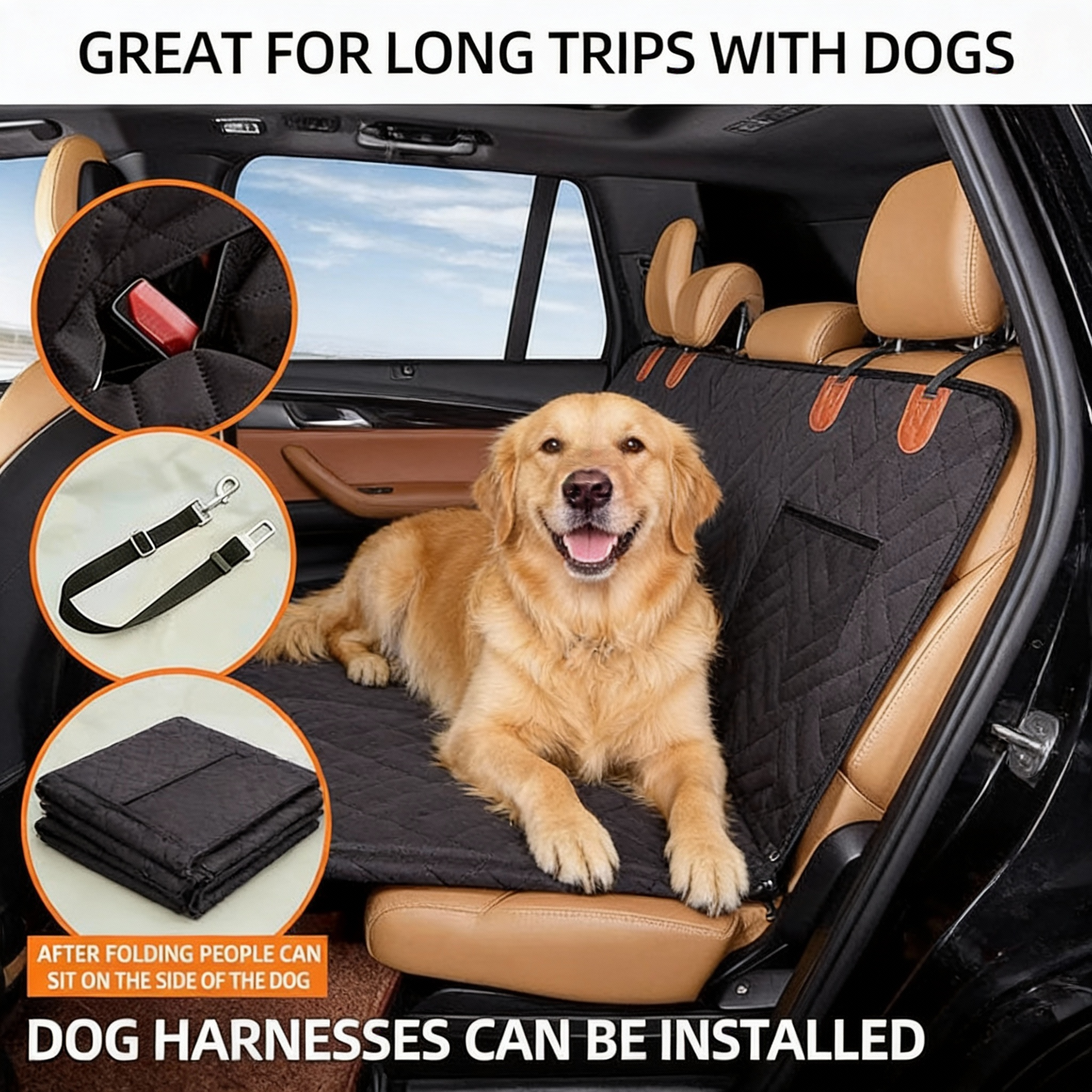 ZENOVA™ BACK SEAT EXTENDER AND DOG CAR SEAT COVER